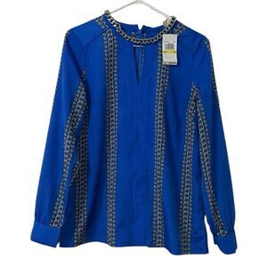Michael Kors Blue/Grey Long Sleeve Top(Size Medium)